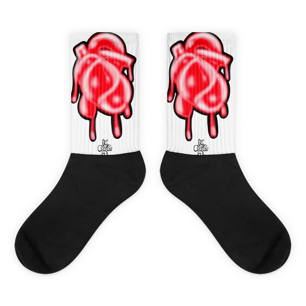 Bleeding Hearts Club - Cushioned Black Bottom Crew Socks (Size M 6-14.5)