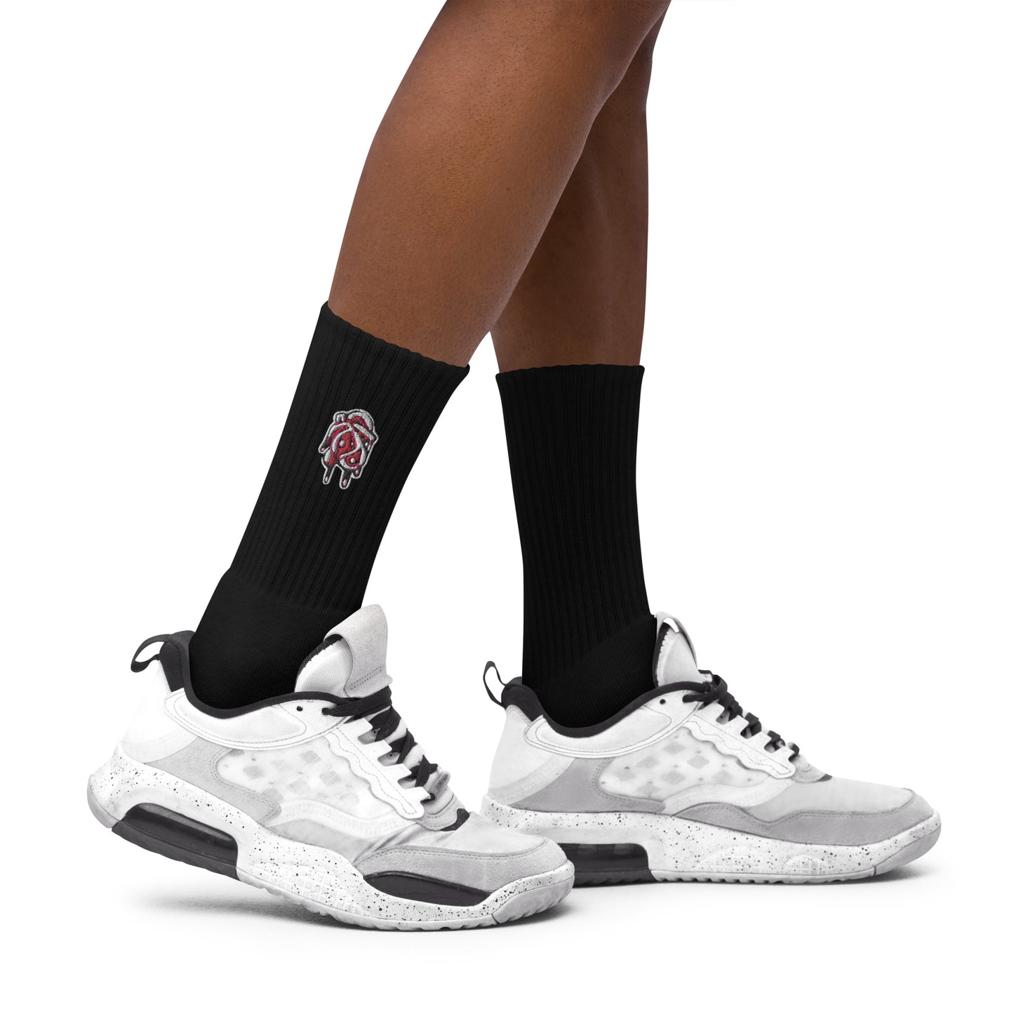 Bleeding Hearts Club - Embroidered Cotton Crew Socks (Size M 6-12)