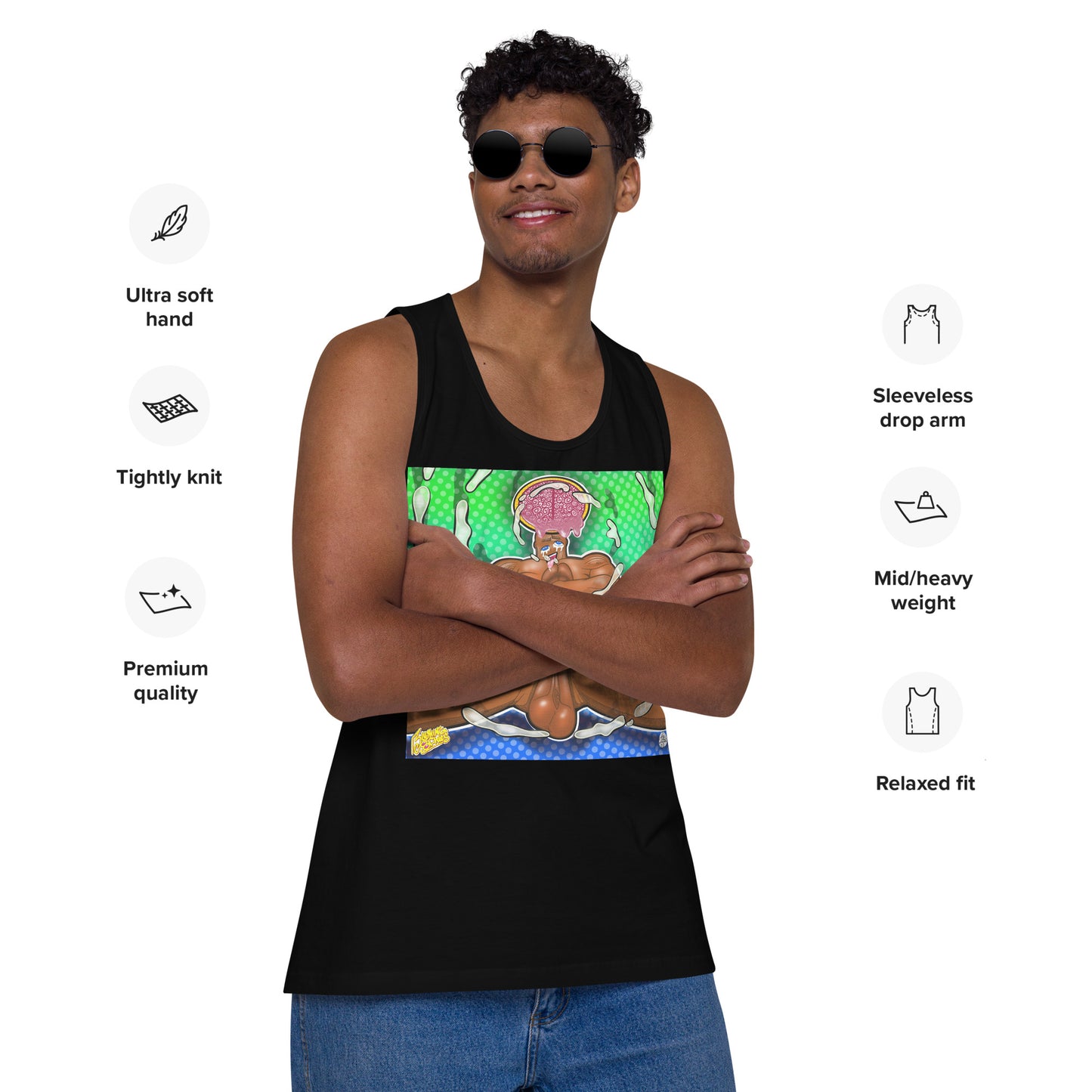 Brain Melt - Men’s Premium Tank Relaxed Fit [100% Cotton] (S-3X)