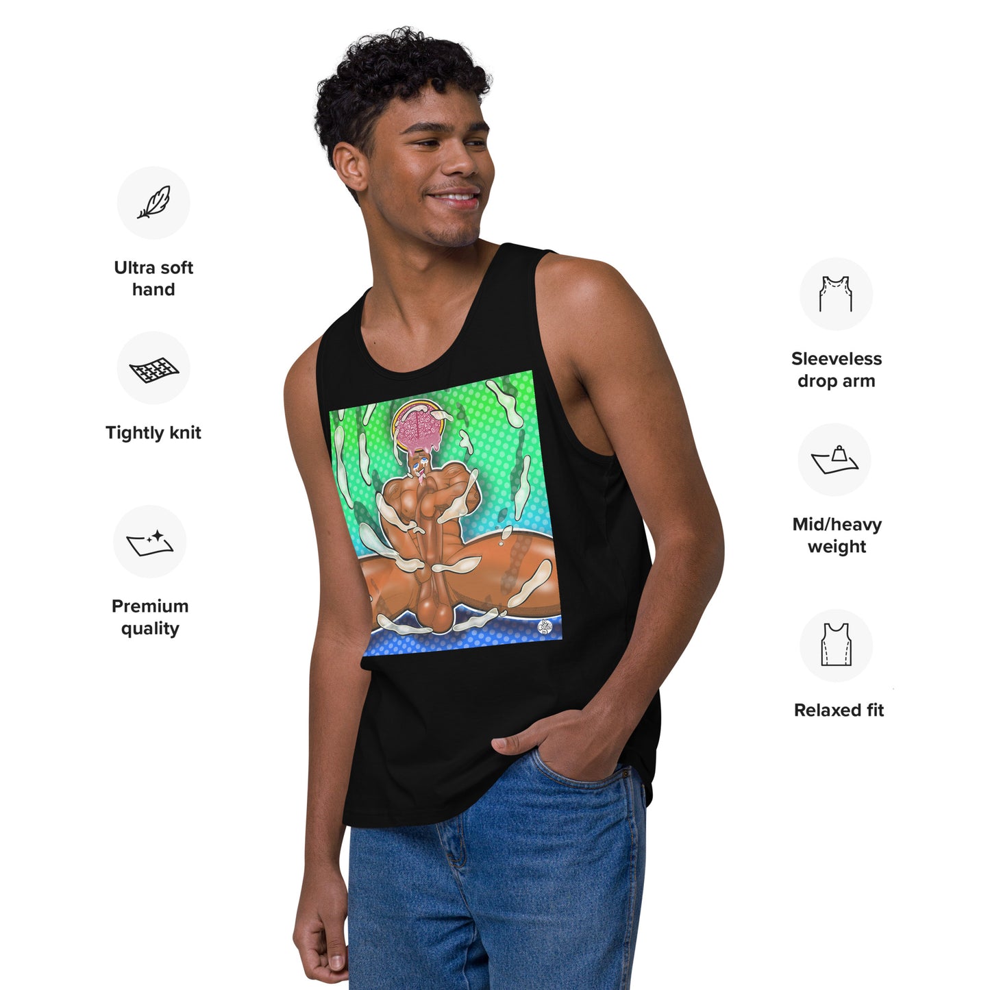 Brain Melt - Men’s Premium Tank Relaxed Fit [100% Cotton] (S-3X)