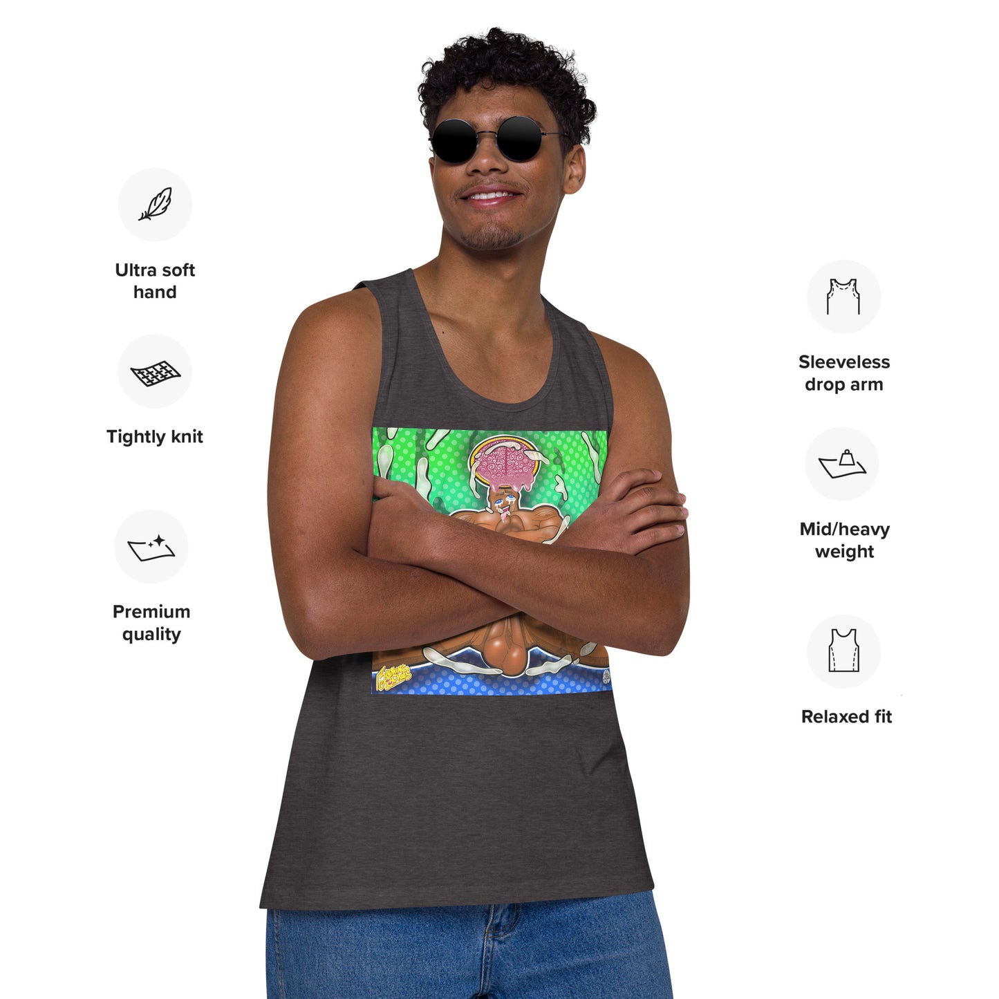 Brain Melt - Men’s Premium Tank Relaxed Fit [100% Cotton] (S-3X)