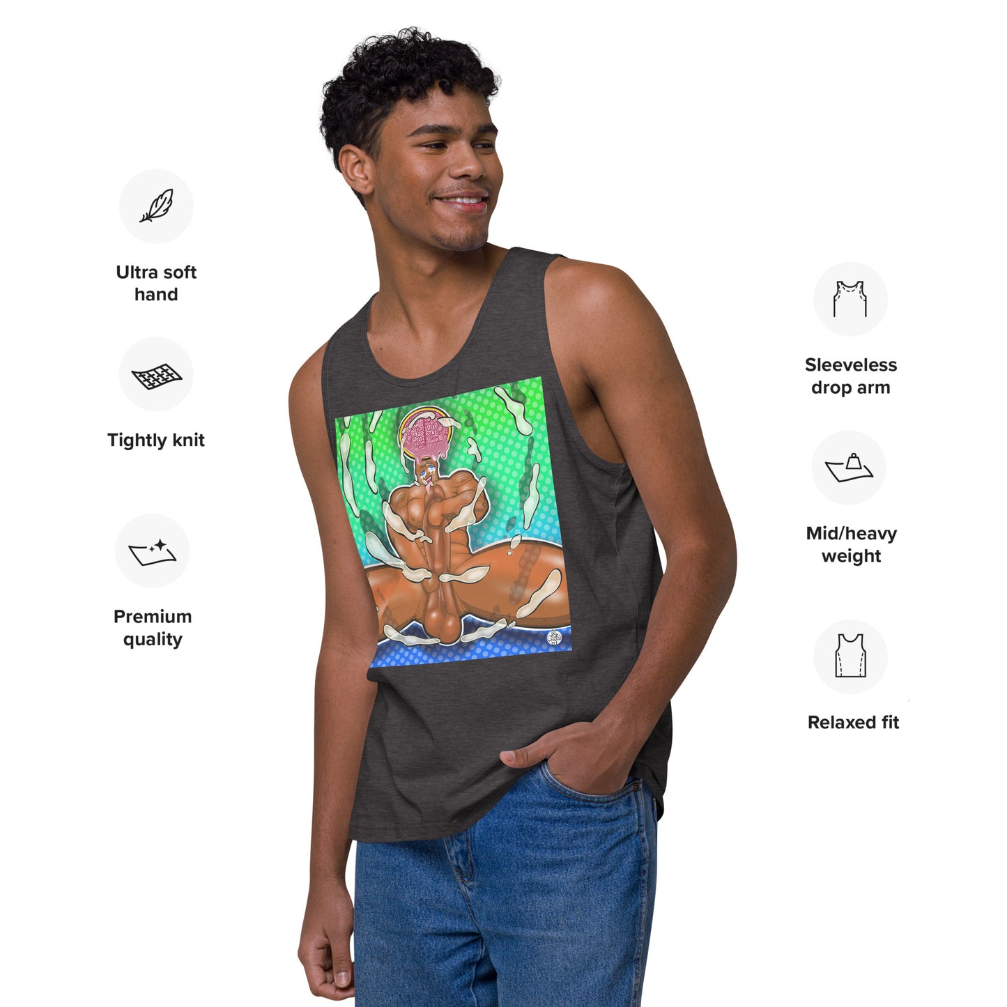 Brain Melt - Men’s Premium Tank Relaxed Fit [100% Cotton] (S-3X)